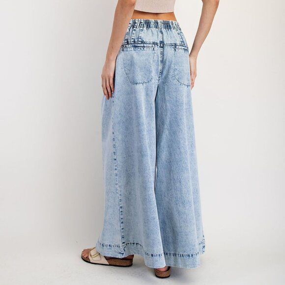 NWT ee:some Mineral-Washed Wide Leg Denim Pants โ Light Wash - Picture 10 of 16